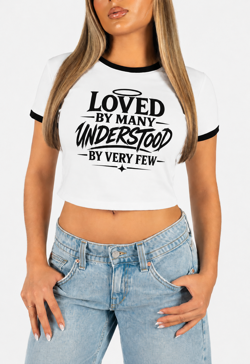 God Talk™ “Loved By Many, Understood By Very Few” Cropped Graphic Tee